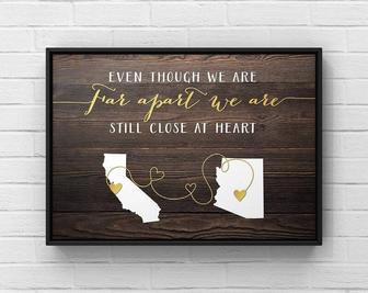 Personalized Long Distance Family Canvas With Custom State Maps - Thoughtful Gift Idea For Families Apart | Familywalldecor