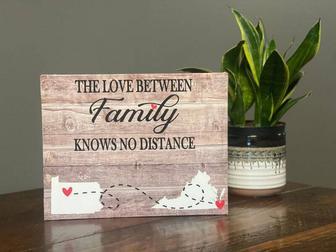 Customized Long Distance Family Gift Canvas - Emotional Love Across Miles For Christmas | Familywalldecor