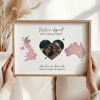 Sentimental Long Distance Family Gift Canvas With Personalized Photo For Friends Moving Away Or Across Country | Familywalldecor