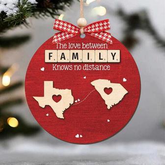 Heartfelt Long Distance Family Gift - Custom Wooden Christmas Ornament For Distant Loved Ones | Familywalldecor