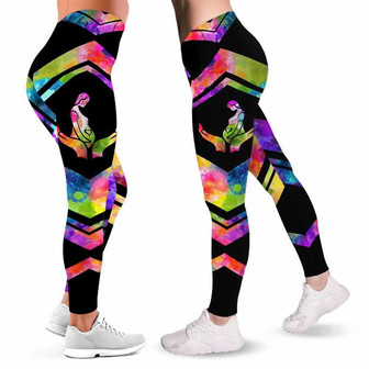 Proud Midwife Leggings For Women. Colorful Watercolor Pattern Women Leggings. Yoga Workout Custom Gift For Her, Gift For Women. - Monsterry