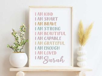 Personalized Inspirational Quote Canvas: Positive Affirmations Gift For Women - Motivational Wall Art | Familywalldecor