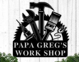 Thoughtful Workshop Metal Sign - Personalized Father's Day Gift For Dad, Grandpa, Papa For Garage Decor | Familywalldecor