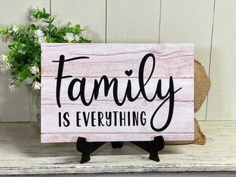 Family Is Everything Wood Wall Sign - Thoughtful Gift For Wife Or Husband In Family Love Theme For Living Room DéCor | Familywalldecor