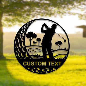 Personalized Golf Metal Sign For Golfers Man Cave Decor 19th Hole Custom Name Gift | Familywalldecor