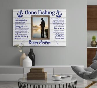 Heartfelt Memorial Canvas For Fishing Lovers - Personalized Gone Fishing Art For Living Room Decor | Familywalldecor