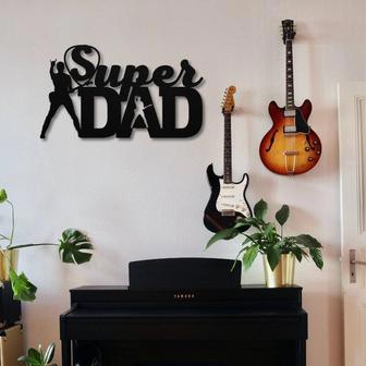 Personalized Dad Guitar Metal Sign - Thoughtful Gift For Guitar Lovers In Music Rooms Or Outdoor Areas | Familywalldecor