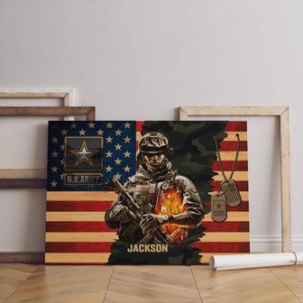 Touching Police Dad Canvas For Veterans - American Flag Design For Living Room | Familywalldecor