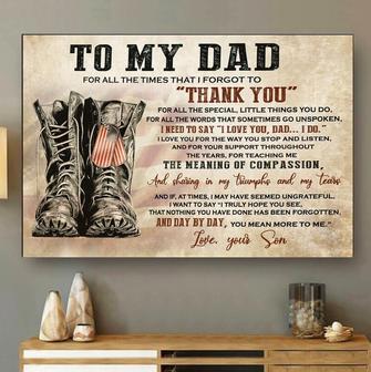 Personalized Veteran Police Dad Canvas Wall Art - Heartfelt Gift For Fathers And Veteran Lovers On Father’s Day | Familywalldecor