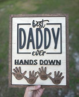 Engraved Wooden Sign - Best Dad Ever From Kids - Father's Day Gift | Familywalldecor