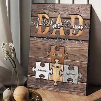 Thoughtful Dad Puzzle Canvas For Father's Day - Personalized Gifts From Kids | Familywalldecor