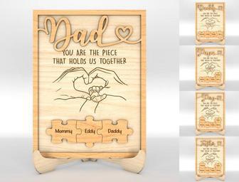 Thoughtful Custom Dad Puzzle Wood Sign Gift For Father's Day Celebration | Familywalldecor