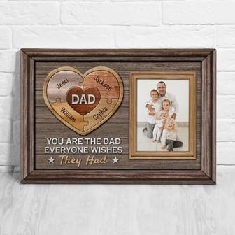 Personalized Dad Puzzle Heart Canvas For Father's Day From Kids - Thoughtful Wall Art Gift | Familywalldecor