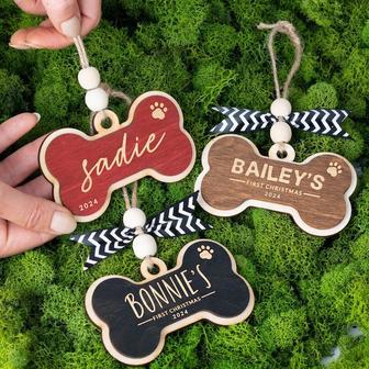 Dog Bone Ornament - Personalized Dog's First Holiday Keepsake Gift | Familywalldecor