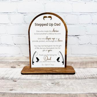 Touching Step Dad Gifts: Custom Wood Sign For Father's Day From Kids - Stylish Table Decor | Familywalldecor