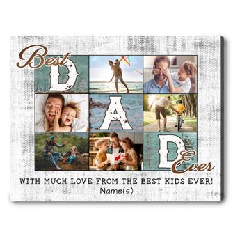 Best Dad Ever Canvas - Gift For Dad from His Kids Custom Photo Canvas | Familywalldecor