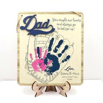 Touching Personalized Baseball Handprint Sign For Dad - DIY Keepsake For Father's Day | Familywalldecor