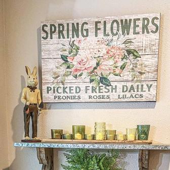 Personalized Rustic Farmhouse Spring Flowers Canvas For Living Room - Antique Style Vintage Decor | Familywalldecor