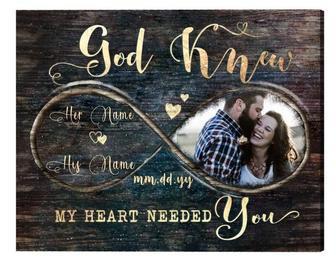 Thoughtful Wedding Anniversary Canvas Gift For Couples - Personalized Valentine Photo Art For Him & Her | Familywalldecor