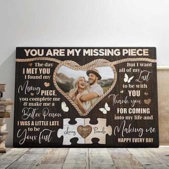 Personalized Wedding Canvas You Are My Missing Piece Gift For Couples | Familywalldecor