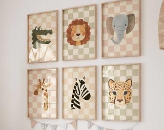 Safari Animal Canvas Collection For Nursery Room Decor | Familywalldecor UK