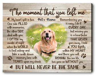 Custom Photo Pet Memorial Canvas For Dog Loss - Thoughtful Pet Remembrance Gift For Living Room | Familywalldecor