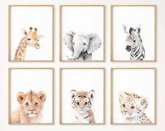 Safari Nursery Canvas Set - Boho Animal Wall Art For Baby Room DéCor | Familywalldecor UK