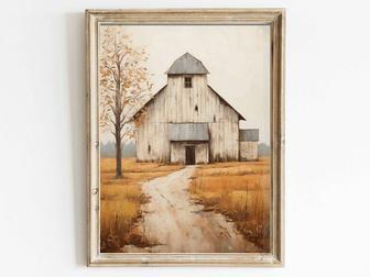 Vintage Rustic Barn Canvas Art - Farmhouse Decor For Country Style Living Room | Familywalldecor