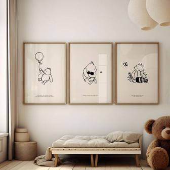 Winnie The Pooh Canvas Nursery Decor - Thoughtful New Baby Gift With Heartfelt Quotes | Familywalldecor UK