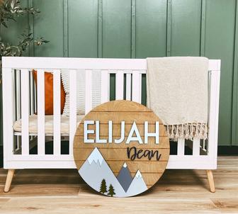 Personalized Woodland Forest Baby Boy Nursery Wood Sign For Above Crib DéCor | Familywalldecor CA