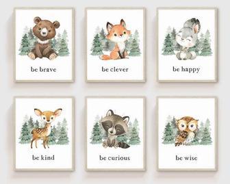 Personalized Woodland Nursery Canvas Art Set For Baby's Room DéCor | Familywalldecor CA