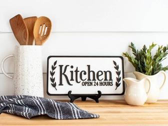 Personalized 3D Farmhouse Wood Sign For Modern Country Kitchens | Familywalldecor CA