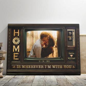 Custom Photo Canvas For Couples - Home Is Wherever I'm With You - Heartfelt Valentine & Anniversary Gift | Familywalldecor CA