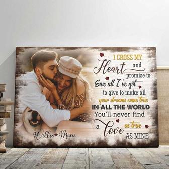 Touching Personalized Canvas With Custom Photo - Valentine And Anniversary Gift Idea For Couples | Familywalldecor CA