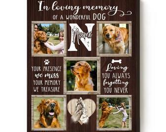 Thoughtful Dog Memorial Canvas With Custom Pet Collage For Dog Lovers - Heartfelt Gift For Pet Remembrance | Familywalldecor