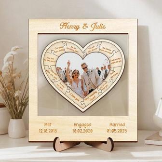 Custom Love Story Timeline Wood Sign For Wife - Romantic Wedding Anniversary Decor For Living Room | Familywalldecor AU