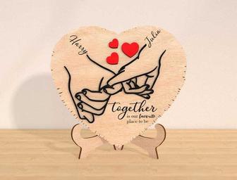 Heartfelt Personalized Wood Sign For Couples - Valentine Anniversary Decor | Familywalldecor CA