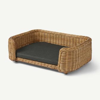 Elegant Natural Rattan Pet Bed - Woven Cat & Dog Bed, Rustic Wicker Basket | Rusticozy CA