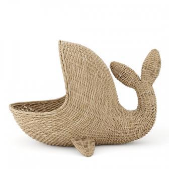 Adorable Whale Shaped Wicker Basket for Kids' Room | Rusticozy DE