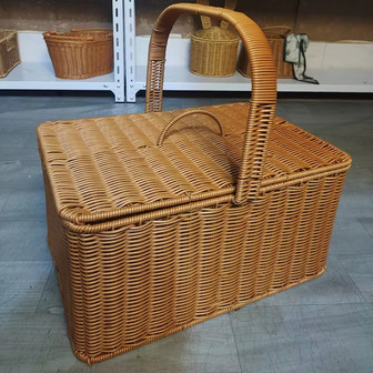 Bamboo Boho Rattan Fruit Storage Basket with Lid | Rusticozy