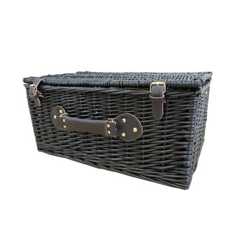 Black Willow Wicker Trunk Basket for Home Storage | Rusticozy