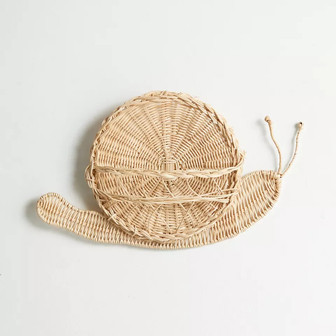 Boho Rattan Snail Wall Basket for Kid Room Decor | Rusticozy DE