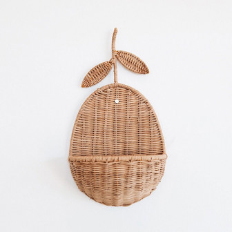 Charming Fruit Shaped Wicker Basket for Baby Room Decor | Rusticozy