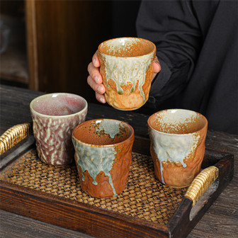 Classical Handmade Coarse Ceramic Travel Mug Without Handle, Durable Design | Rusticozy DE