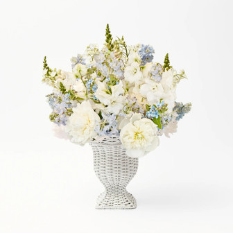 Contemporary Classical Small White Wicker Vase | Rusticozy CA