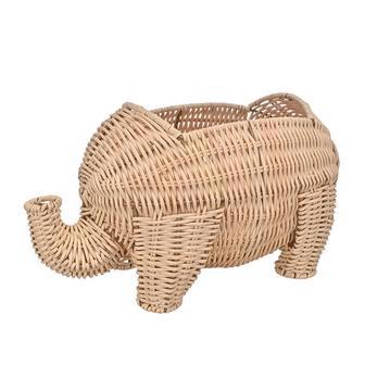 Creative Rattan Elephant Storage Basket | Rusticozy UK