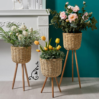 Customizable Woven Basket Flower Pot Planters | Rusticozy