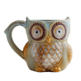 Cute 3D Owl Ceramic Coffee Mug 300ml for Coffee & Tea | Rusticozy UK