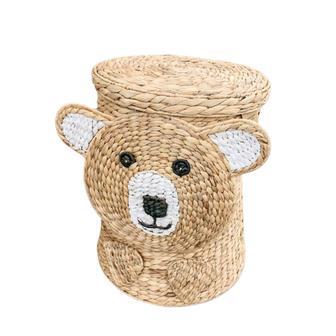 Cute Bear Shaped Water Hyacinth Basket for Laundry | Rusticozy DE