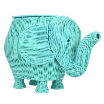 Cute Elephant Wicker Basket for Kid's Rooms and Toy Storage | Rusticozy CA